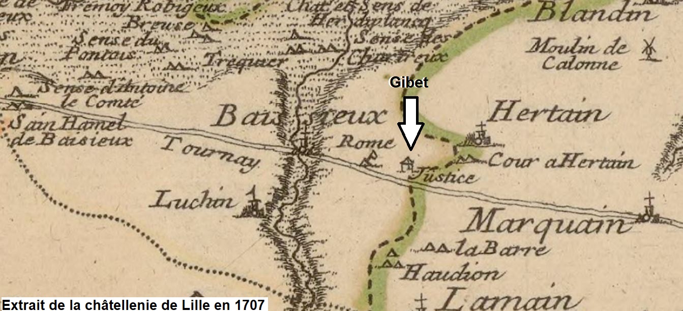 Gibet de Baisieux en 1707