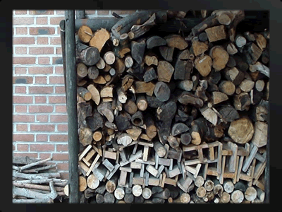 abri a bois balançoire recyclée